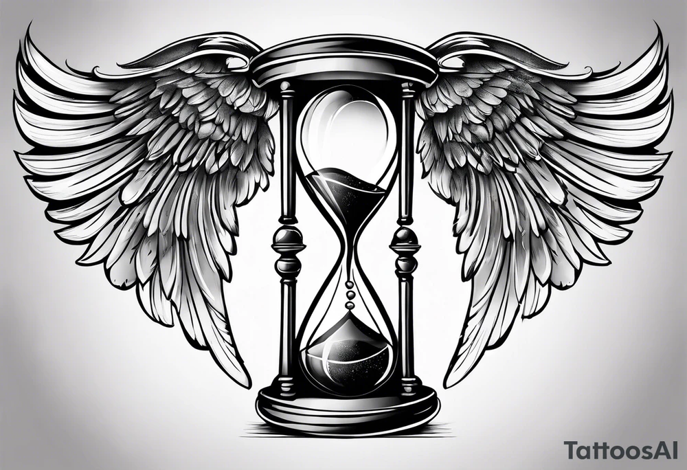 hourglass with wing carpe diem for men tattoo idea