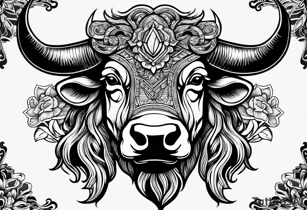 Bison head tattoo idea