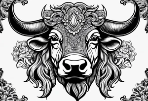 Bison head tattoo idea