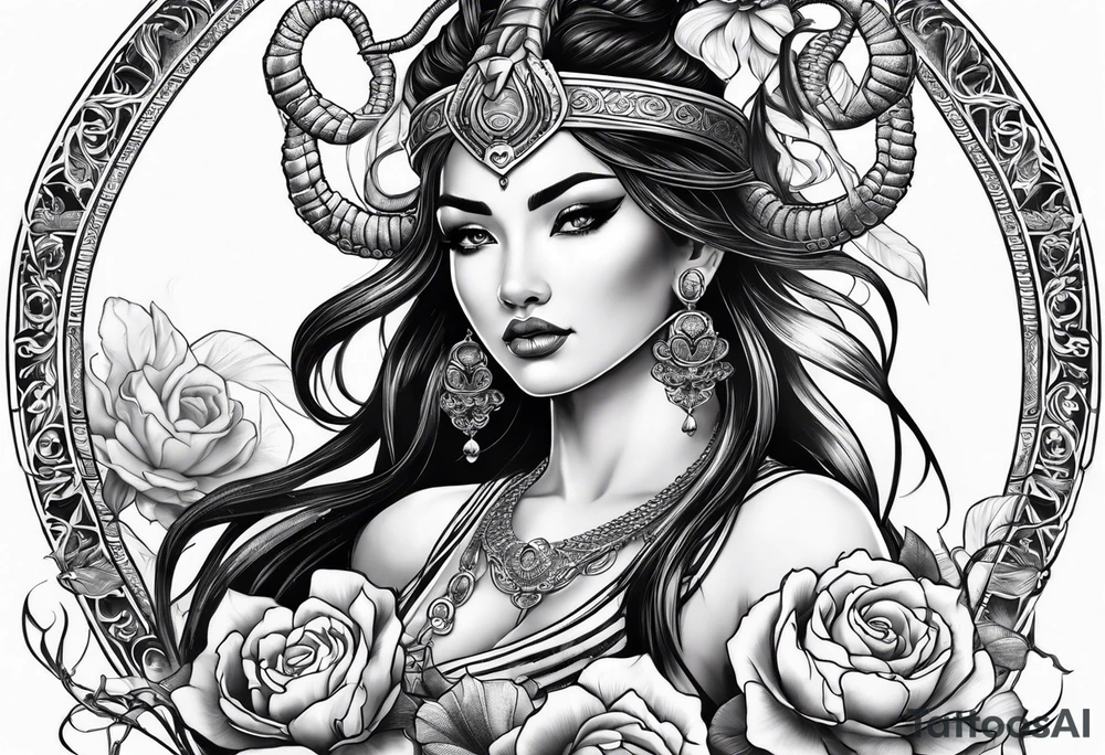 Scorpion goddess tattoo idea