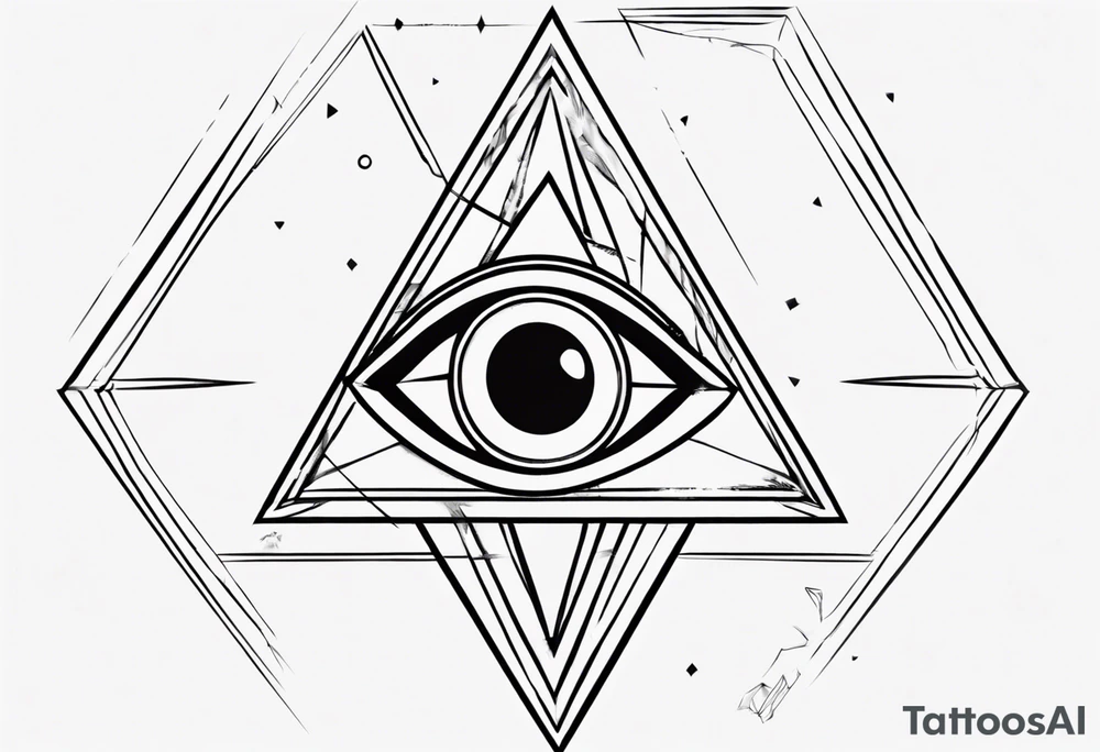Abstract third eye in a diamond. tattoo idea