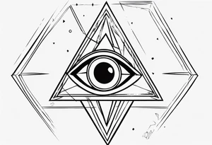 Abstract third eye in a diamond. tattoo idea