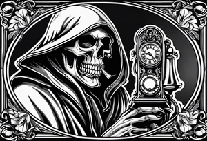 Grim reaper talking on a telephone tattoo idea