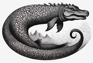 Lake monster tattoo idea