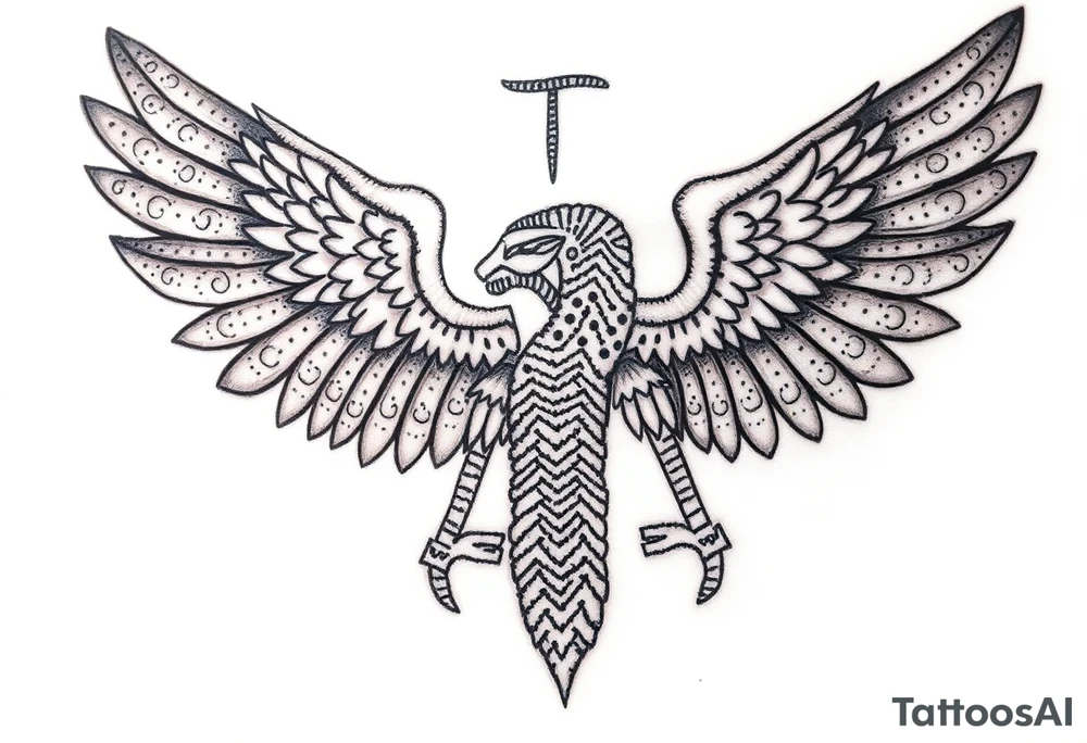 Enlil anunnaki god with his name above tattoo idea