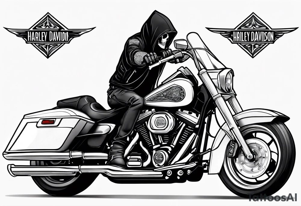 Reaper Harley-Davidson tattoo idea