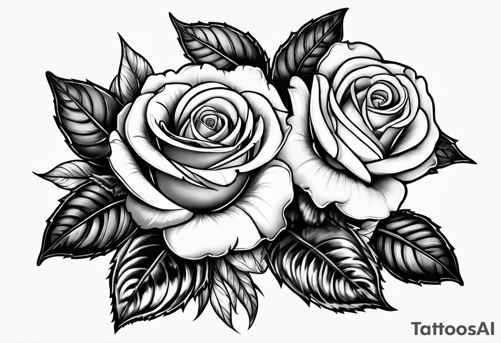 2 violets and 1 rose tattoo idea
