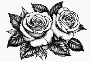 2 violets and 1 rose tattoo idea