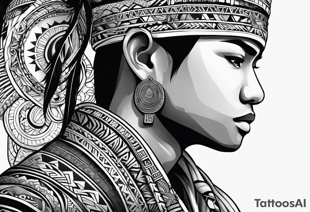 upper arm filipino tribal tattoo idea