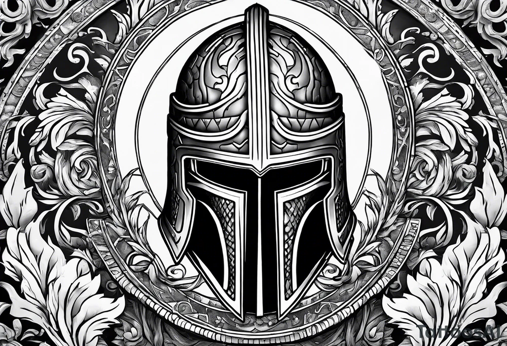 If you’re going thru hell keep going wrapped around a spartan helmet. tattoo idea