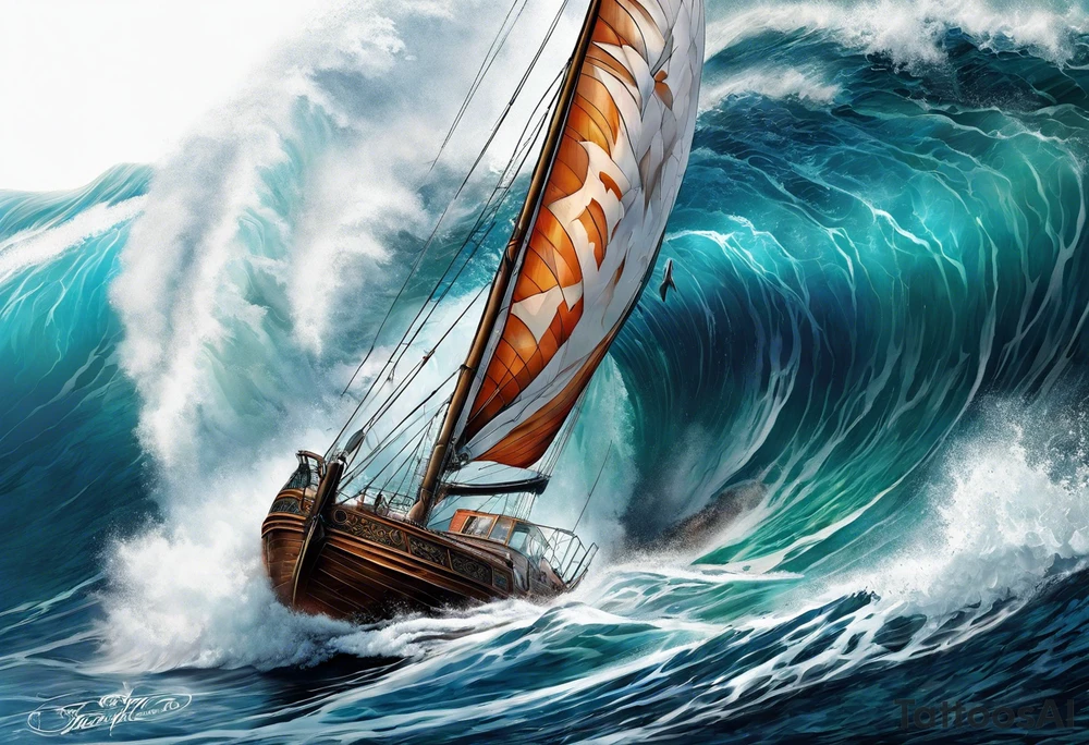 rough ocean tattoo idea