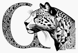 a jaguar like silhouette and a letters AAA for a neice tattoo idea