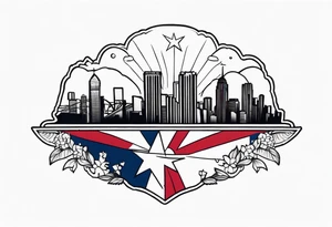 Arizona flag on top of the NYC skyline tattoo idea
