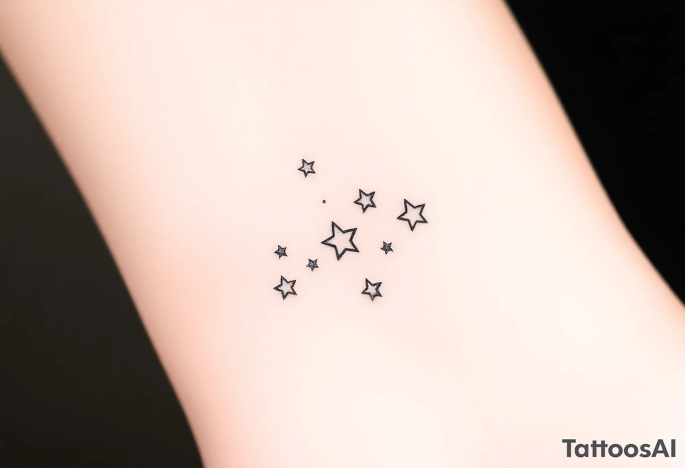 Aquarius elegant stars tattoo idea