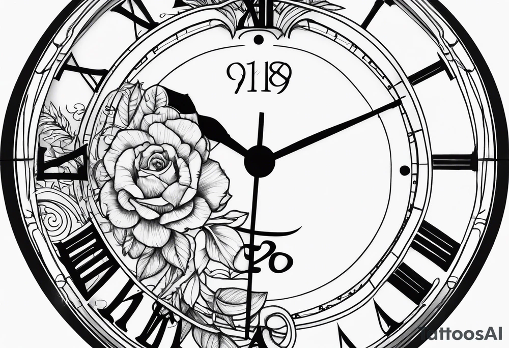 watch face with date of apr 8th tattoo idea