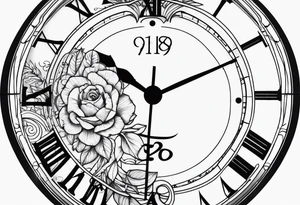 watch face with date of apr 8th tattoo idea