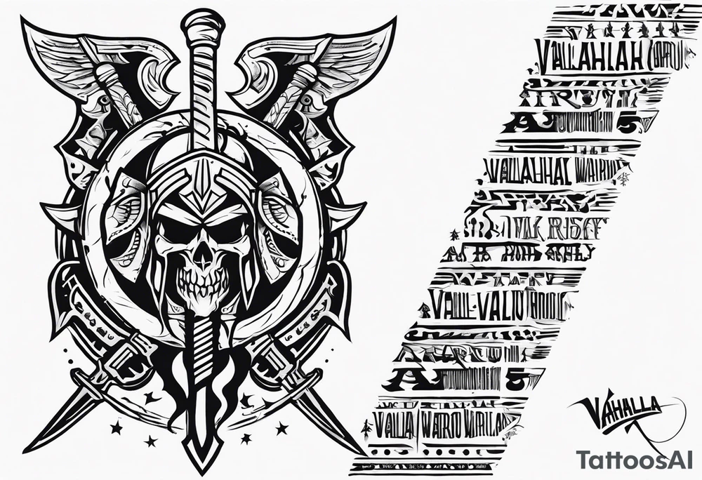 Valhalla  warrior soldier tattoo idea