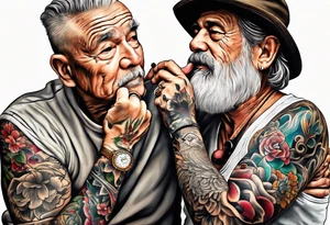Older man with grandson tattoo idea