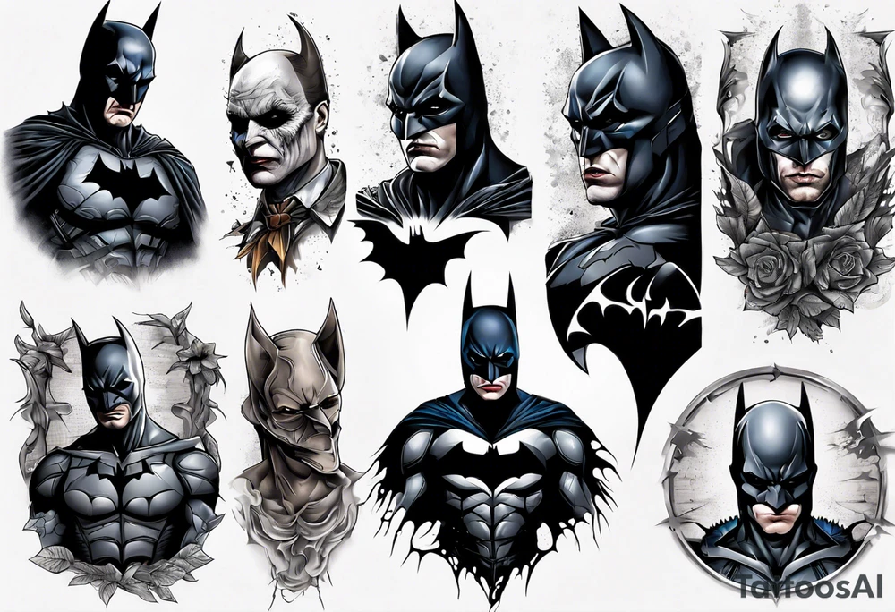 the dark knight sleeve tattoo idea