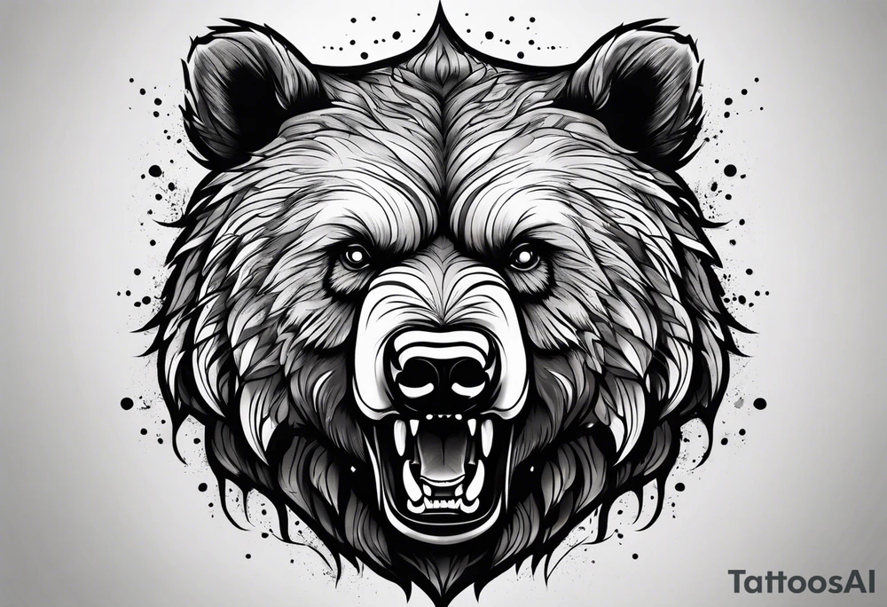 angry bear tattoo idea
