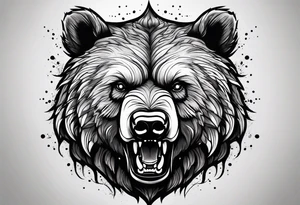 angry bear tattoo idea