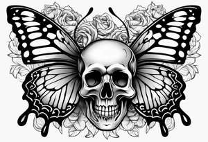 Butterfly with skull tattoo idea