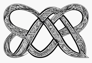 Infinity  with the letter N and J end each end with a heart tattoo idea