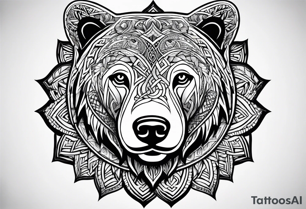 bearpaw half sleeve knotwork
not a bear head.  the paw of a bear tattoo idea