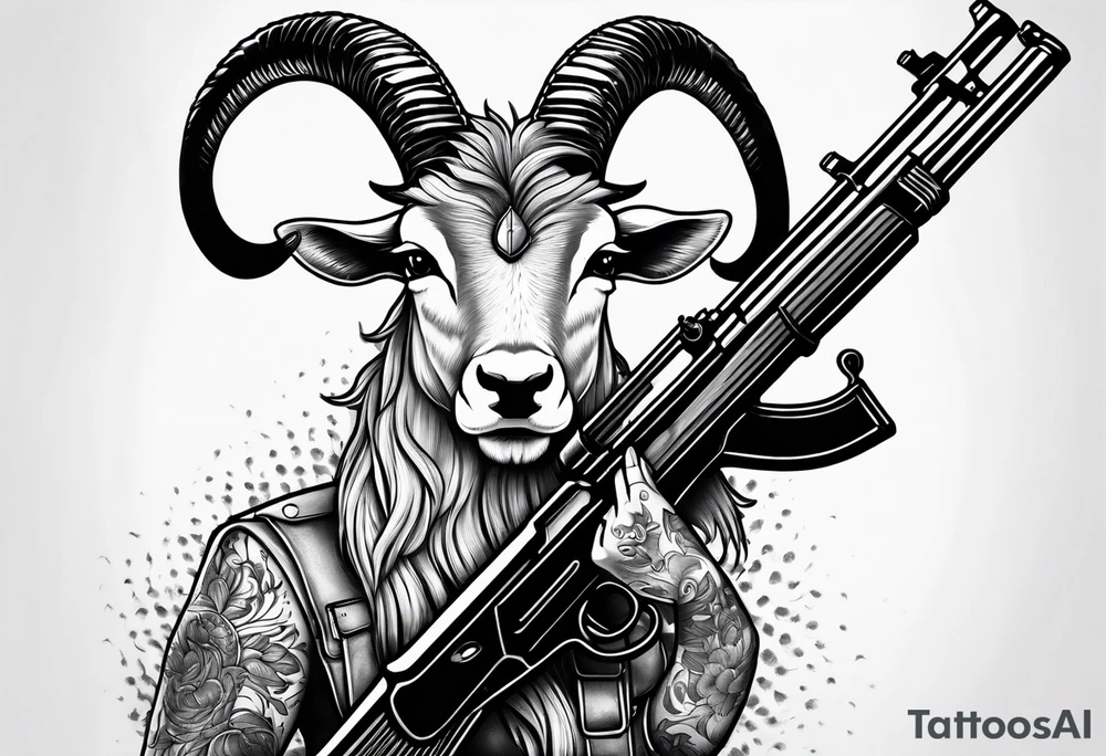 capricorn with sunglasses and shotgun tattoo idea capricorn with sunglasses and shotgun tattoo idea