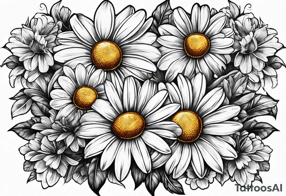 Daisy frame tattoo idea