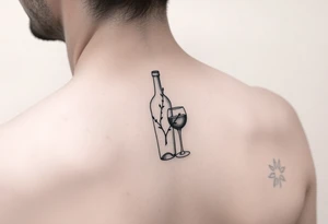 thin simple clean wines with small branch off tattoo idea