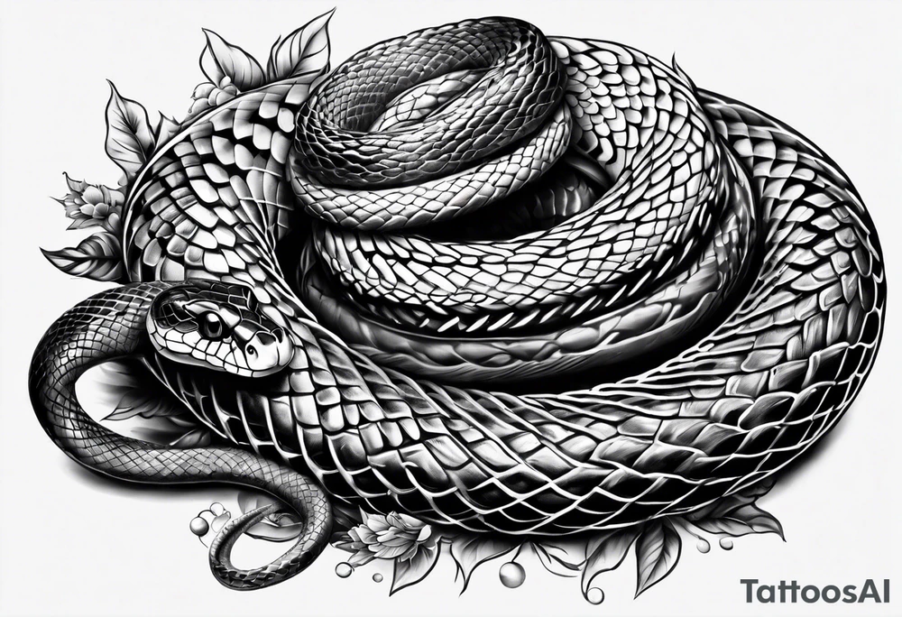 Snake wrapped around hand intigrated tattoo idea