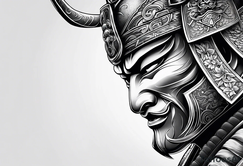 Samurai mask tattoo idea
