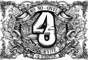 The number 44, around it the text “no one survive” tattoo idea