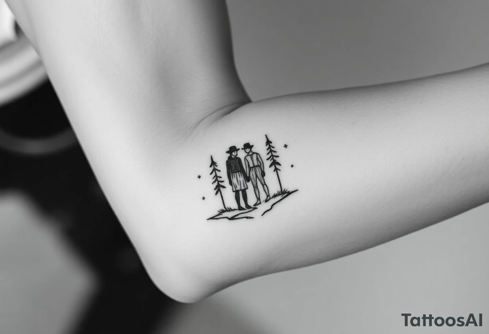 2 people in the forest tattoo idea
