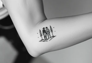 2 people in the forest tattoo idea
