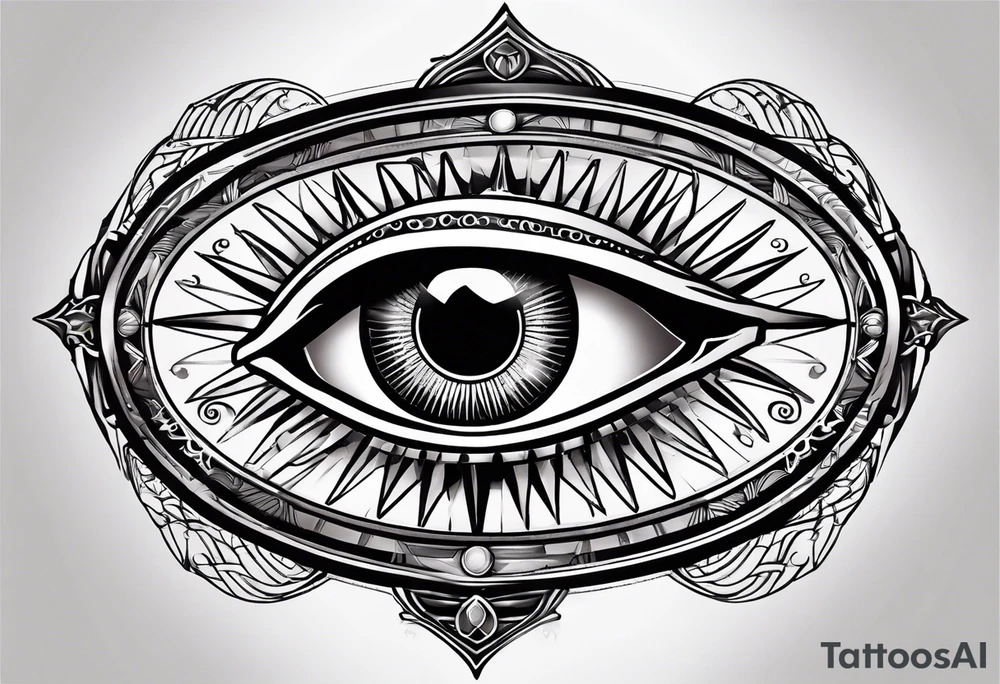 eye of horus inside compass tattoo idea