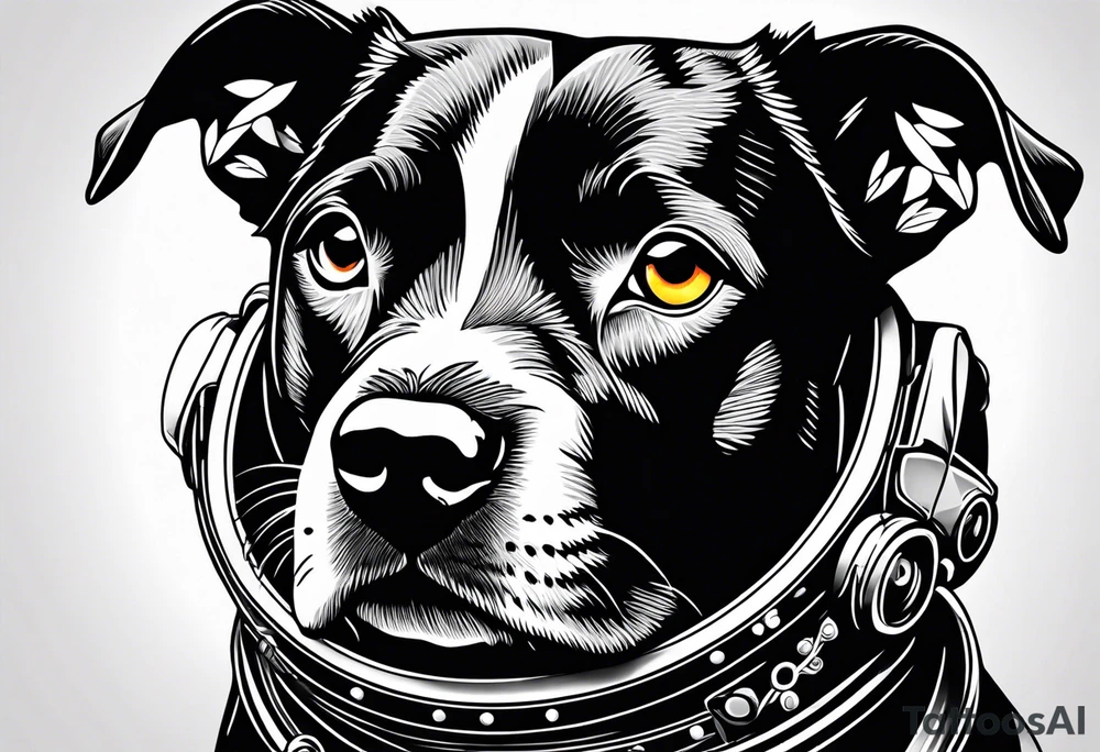 dog in space tattoo idea