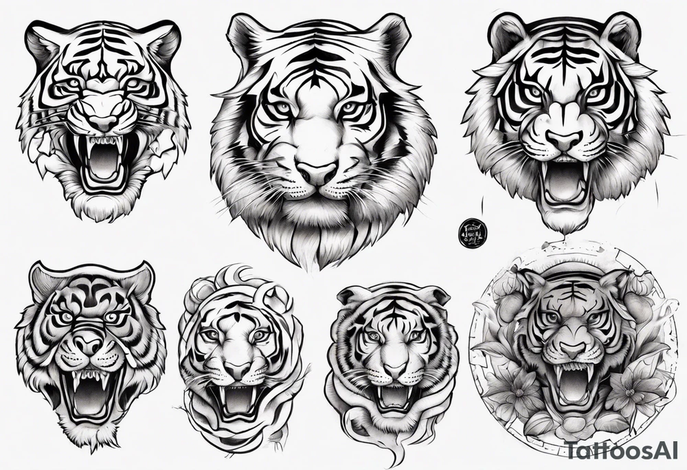 ancient Tiger forearm  sleeve tattoo idea