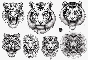 ancient Tiger forearm  sleeve tattoo idea