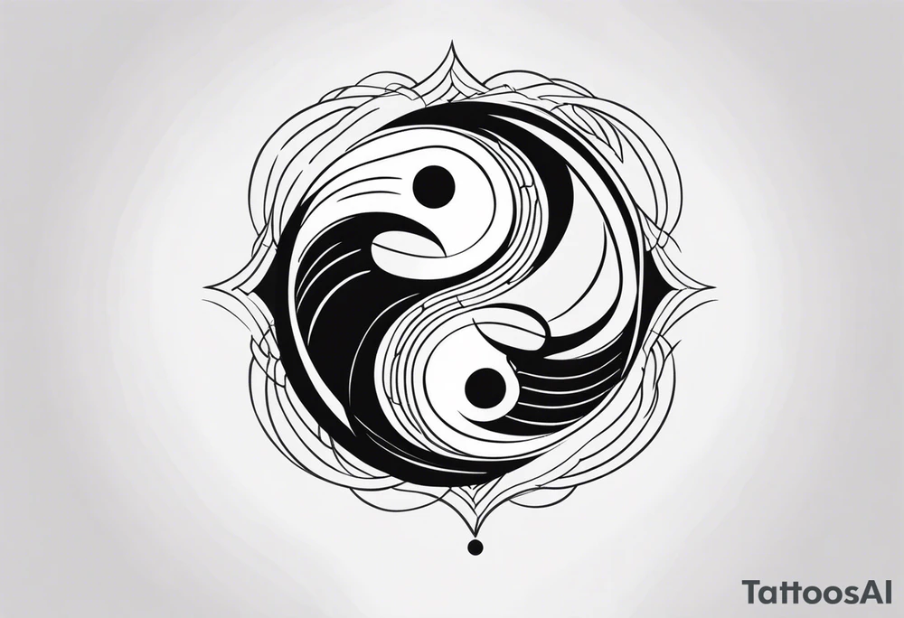 Long tattoo of yin yang on forearm tattoo idea