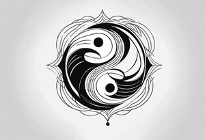 Long tattoo of yin yang on forearm tattoo idea