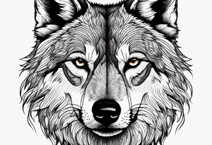 half left lone wolf face, lonely but wise tattoo idea