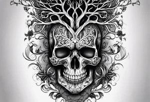 Skull tree tattoo idea