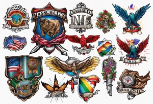 Massachusetts pride colors tattoo idea