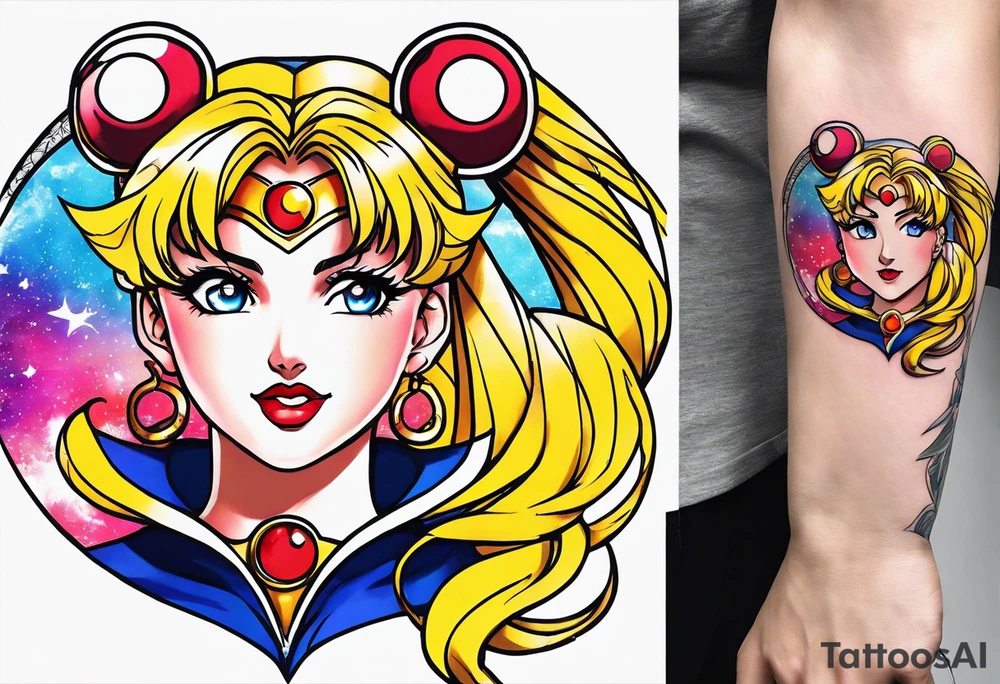 Need a tattoo sketch color on the forearm theme sailor moon more tattoo idea