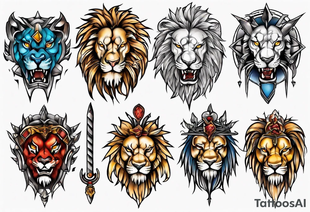 warrior lion tattoo idea