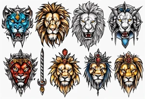 warrior lion tattoo idea