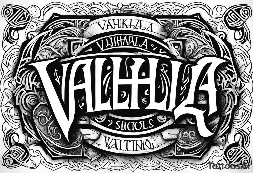 Valhalla viking gods tattoo idea