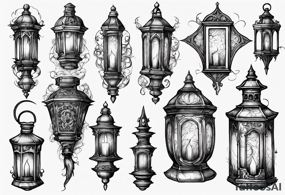 Gothic lantern tattoo idea